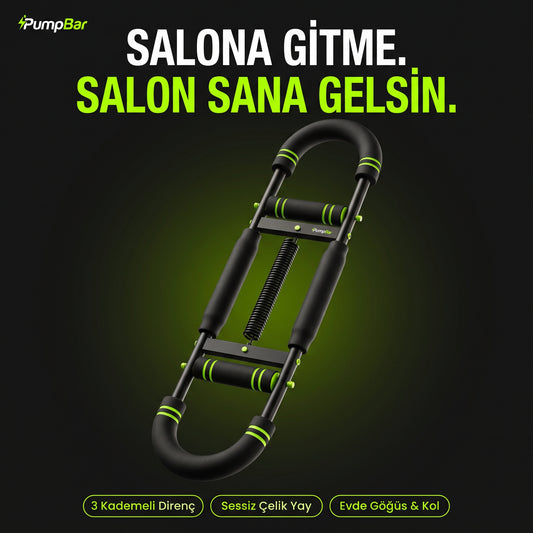 PumpBar™ Ayarlanabilir Çok Fonksiyonlu Göğüs ve Kol Direnç Barı – Ev Tipi Üst Vücut Fitness Aleti
